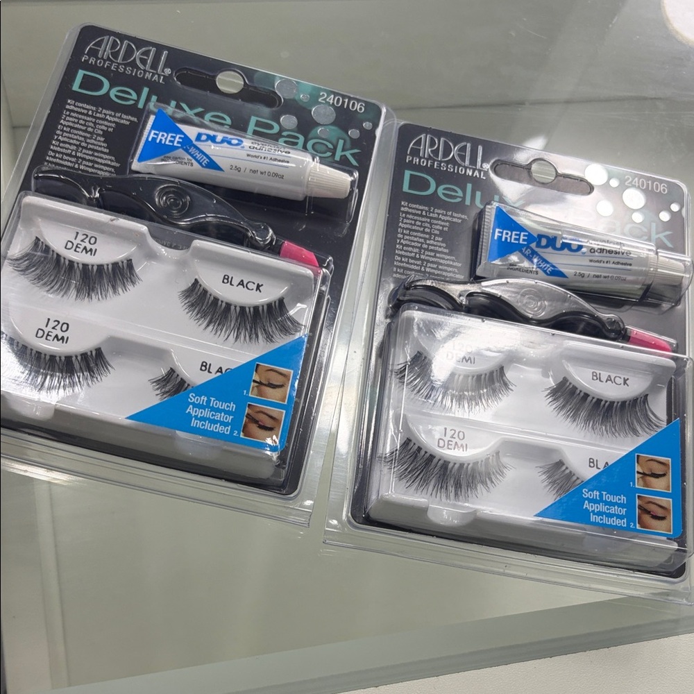 Ardell Deluxe Pack with Black Lashes and Adhesive bundle of 2